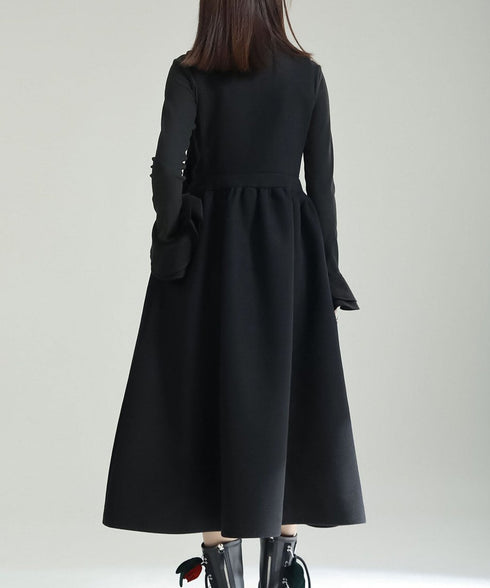 Bow Strap Wool Dress